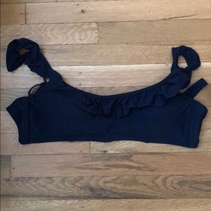 Navy Blue J. Crew women’s ruffle bikini top size L